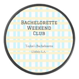 RETRO MEISJESUITJE WEEKEND CLUB BLAUW GEEL DATUM HOCKEY PUCK
