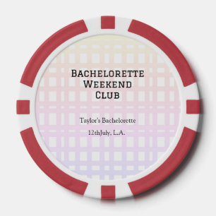 RETRO MEISJESUITJE WEEKEND CLUB ROZE ORANJE DATUM POKER CHIPS