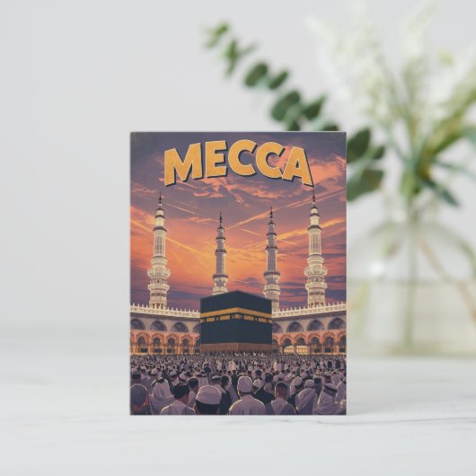 Retro Mekka Reizen Briefkaart (Staand voorkant)