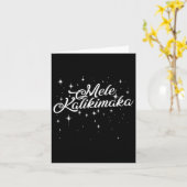 Retro Mele Kalikimaka Hawaiian Family Christmas Pa Kaart (Gele Bloem)