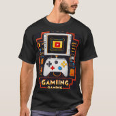 "Retro Melt: 16-bit gaming controller T-shirt" T-shirt (Voorkant)