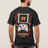 "Retro Melt: 16-bit gaming controller T-shirt" T-shirt (Achterkant)