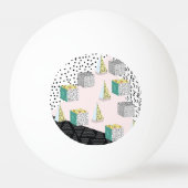 Retro Memphis: 80s-90s Hipster Patroon. Pingpongbal (Achterkant)
