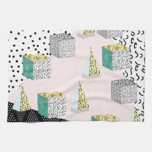 Retro Memphis: 80s-90s Hipster Patroon. Theedoek