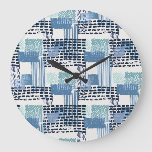 Retro Memphis Doodle Naadloos Patroon Grote Klok (Voorkant)