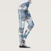 Retro Memphis Doodle Naadloos Patroon Leggings (Rechts)