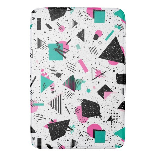 Retro Memphis Geometric Pattern Badmat (Voorkant Verticaal)