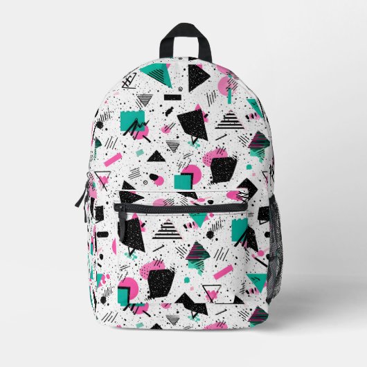 Retro Memphis Geometric Pattern Bedrukte Rugzak (Voorkant)