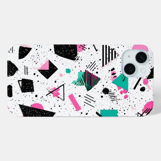 Retro Memphis Geometric Pattern Case-Mate iPhone Case (Achterkant (horizontaal))