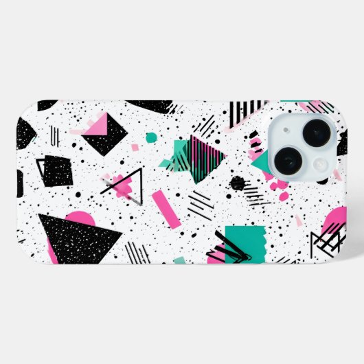 Retro Memphis Geometric Pattern Case-Mate iPhone Case (Achterkant (horizontaal))