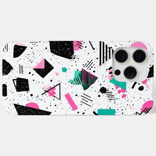 Retro Memphis Geometric Pattern Case-Mate iPhone Case (Achterkant (horizontaal))