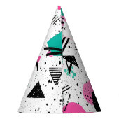 Retro Memphis Geometric Pattern Feesthoedjes (Achterkant)