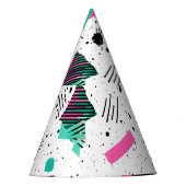 Retro Memphis Geometric Pattern Feesthoedjes (Voorkant)