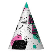 Retro Memphis Geometric Pattern Feesthoedjes (Links)