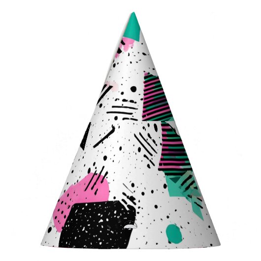 Retro Memphis Geometric Pattern Feesthoedjes (Links)
