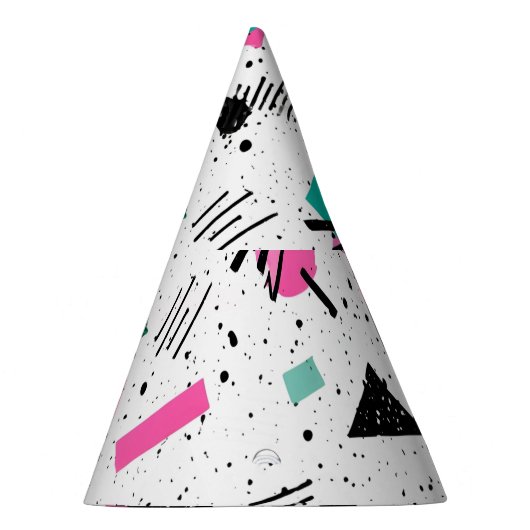 Retro Memphis Geometric Pattern Feesthoedjes (Rechts)