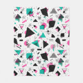 Retro Memphis Geometric Pattern Fleece Deken (Voorkant)