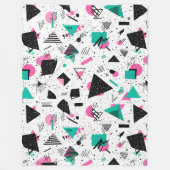 Retro Memphis Geometric Pattern Fleece Deken (Voorkant)