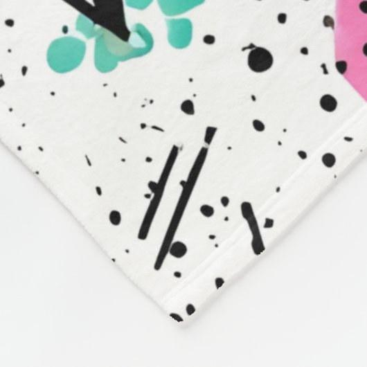 Retro Memphis Geometric Pattern Fleece Deken (Hoek)