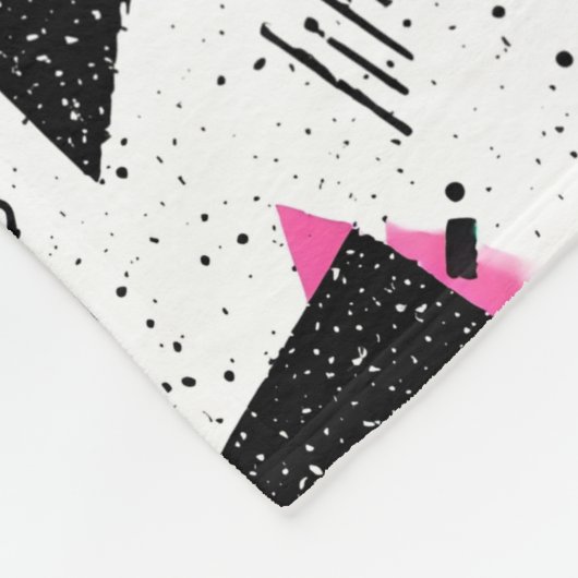 Retro Memphis Geometric Pattern Fleece Deken (Hoek)