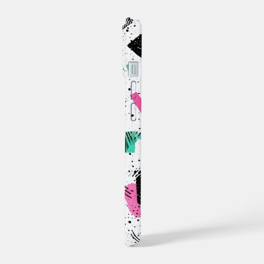 Retro Memphis Geometric Pattern iPhone 15 Case (Linkerkant)