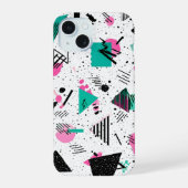 Retro Memphis Geometric Pattern iPhone 15 Case (Achterkant)