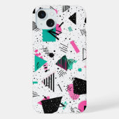 Retro Memphis Geometric Pattern iPhone Hoesje (Achterkant)