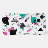 Retro Memphis Geometric Pattern iPhone Hoesje (Achterkant horizontaal)