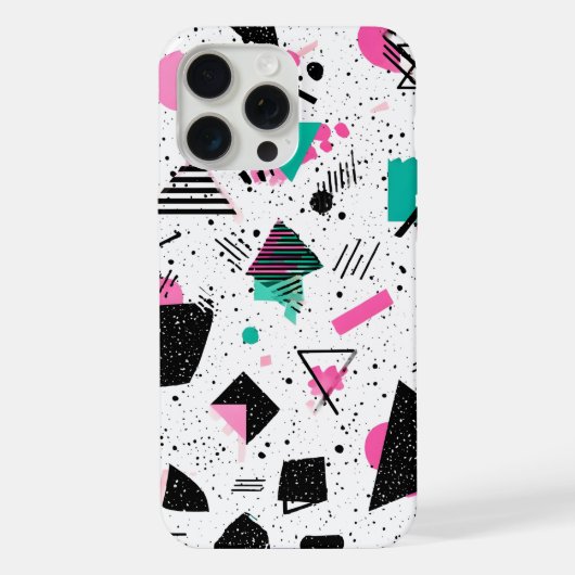 Retro Memphis Geometric Pattern iPhone Hoesje (Achterkant)