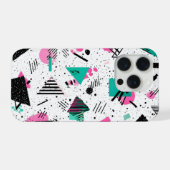 Retro Memphis Geometric Pattern iPhone Hoesje (Achterkant horizontaal)