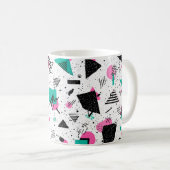 Retro Memphis Geometric Pattern Koffiemok (Voorkant rechts)