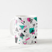 Retro Memphis Geometric Pattern Koffiemok (Voorkant links)