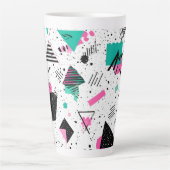 Retro Memphis Geometric Pattern Latte Mok (Voorkant)
