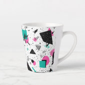 Retro Memphis Geometric Pattern Latte Mok (Rechts)