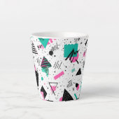 Retro Memphis Geometric Pattern Latte Mok (Voorkant)