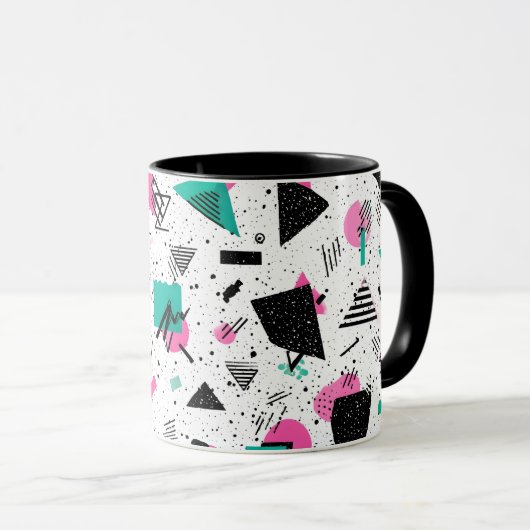 Retro Memphis Geometric Pattern Mok (Voorkant rechts)