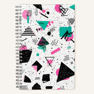 Retro Memphis Geometric Pattern Notitieboek