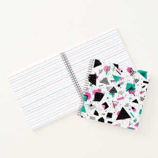 Retro Memphis Geometric Pattern Notitieboek