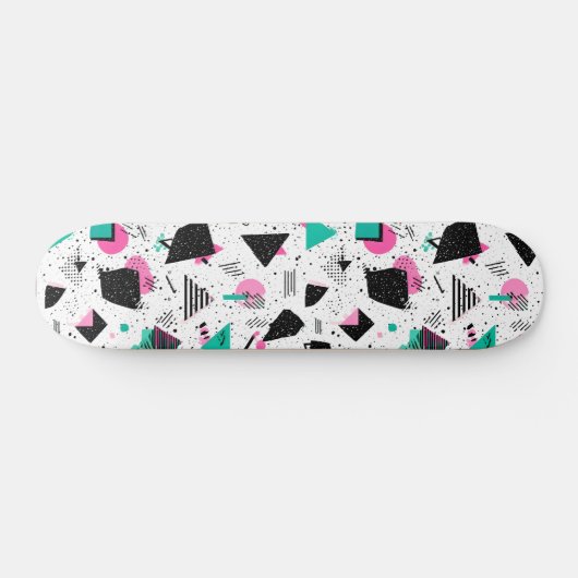 Retro Memphis Geometric Pattern Persoonlijk Skateboard (Horizontaal)