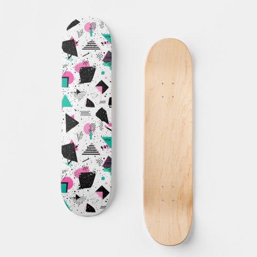 Retro Memphis Geometric Pattern Persoonlijk Skateboard (Voorkant)