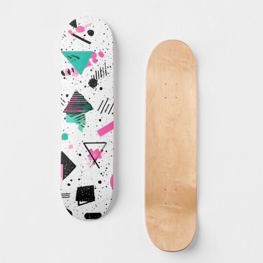 Retro Memphis Geometric Pattern Persoonlijk Skateboard (Voorkant)
