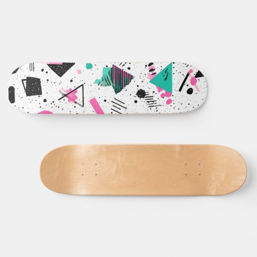 Retro Memphis Geometric Pattern Persoonlijk Skateboard (Horizontaal)