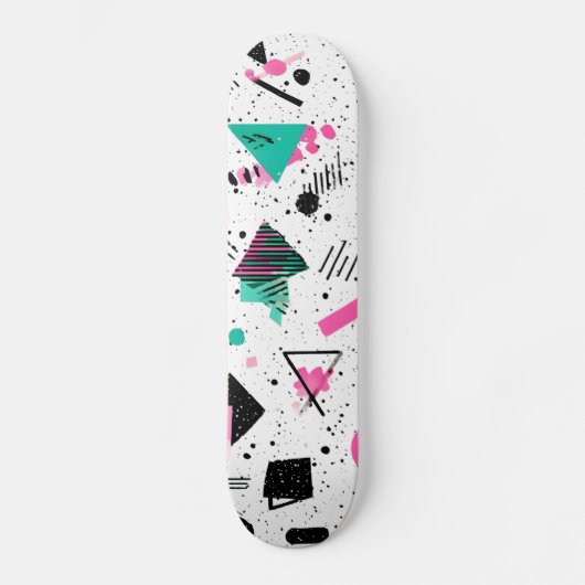 Retro Memphis Geometric Pattern Persoonlijk Skateboard (Voorkant)