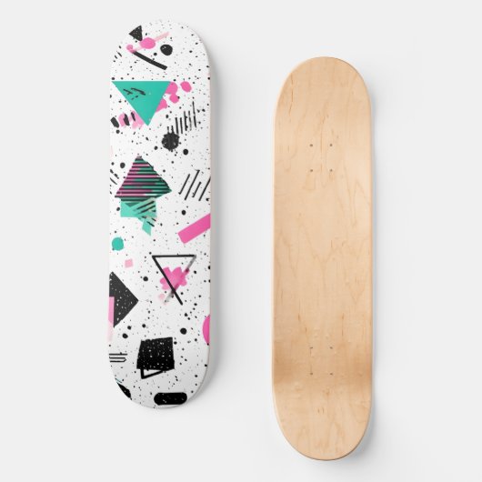 Retro Memphis Geometric Pattern Persoonlijk Skateboard (Voorkant)