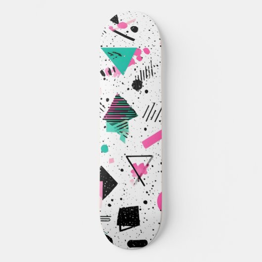 Retro Memphis Geometric Pattern Persoonlijk Skateboard (Voorkant)