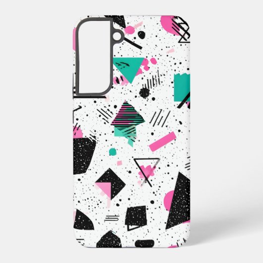 Retro Memphis Geometric Pattern Samsung Galaxy Hoesje (Achterkant)