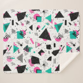 Retro Memphis Geometric Pattern Sherpa Deken (Voorkant (horizontaal))
