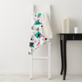 Retro Memphis Geometric Pattern Sherpa Deken (In situ)