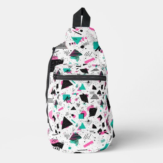 Retro Memphis Geometric Pattern Sling Bag (Voorkant)