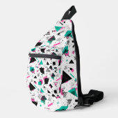Retro Memphis Geometric Pattern Sling Bag (Rechterhoek)